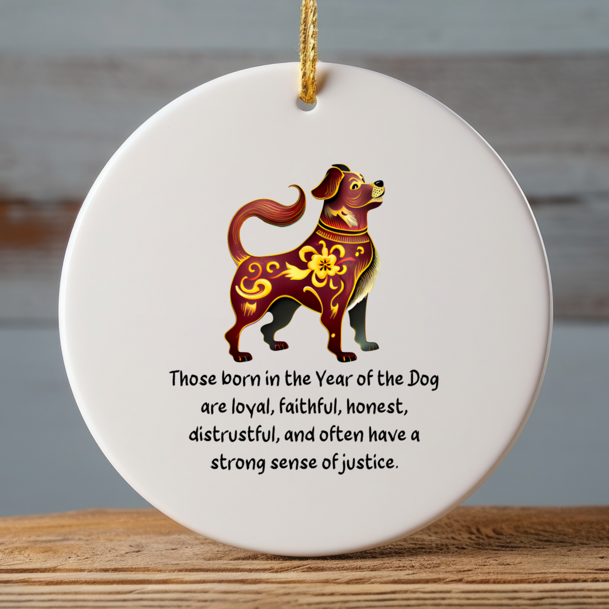 Chinese Zodiac Dog Ornament, Year of the Dog Horoscope Gift, Chinese New Year Decor