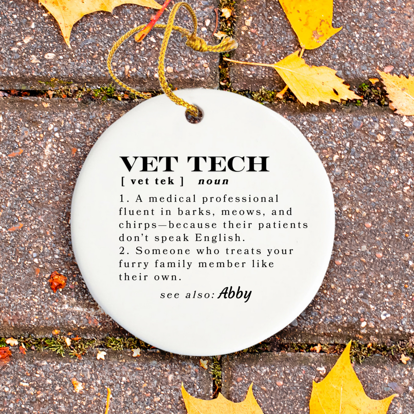 Personalized Custom Vet Tech Ornament