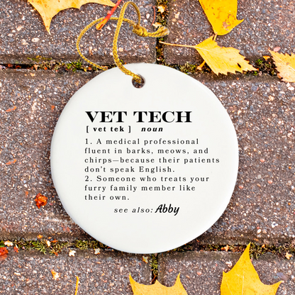 Personalized Custom Vet Tech Ornament