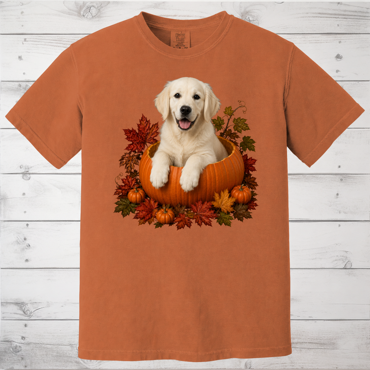 English Cream Golden Retriever Pumpkin Shirt