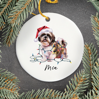 Load image into Gallery viewer, Shih Tzu Ornament Personalized Gift, Custom Holiday Pet Decor
