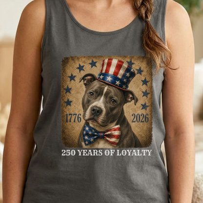Pitbull Patriotic Tank Top, 250 Years of Loyalty