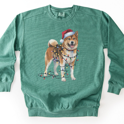 Christmas Akita Dog Sweatshirt, Holiday Lights Akita Mom Apparel