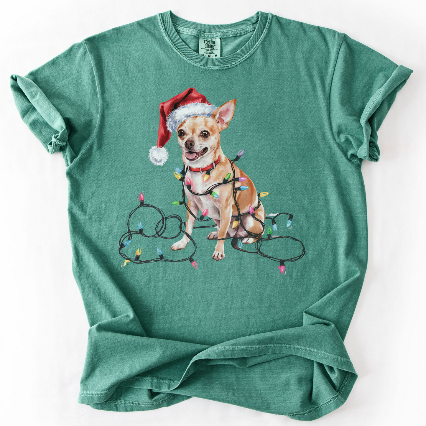 Christmas Chihuahua Shirt, Christmas Dog Tee, Christmas Lights Dog Tee, Chihuahua Mom Tshirt, Gift for Dog Lover, Chihuahua