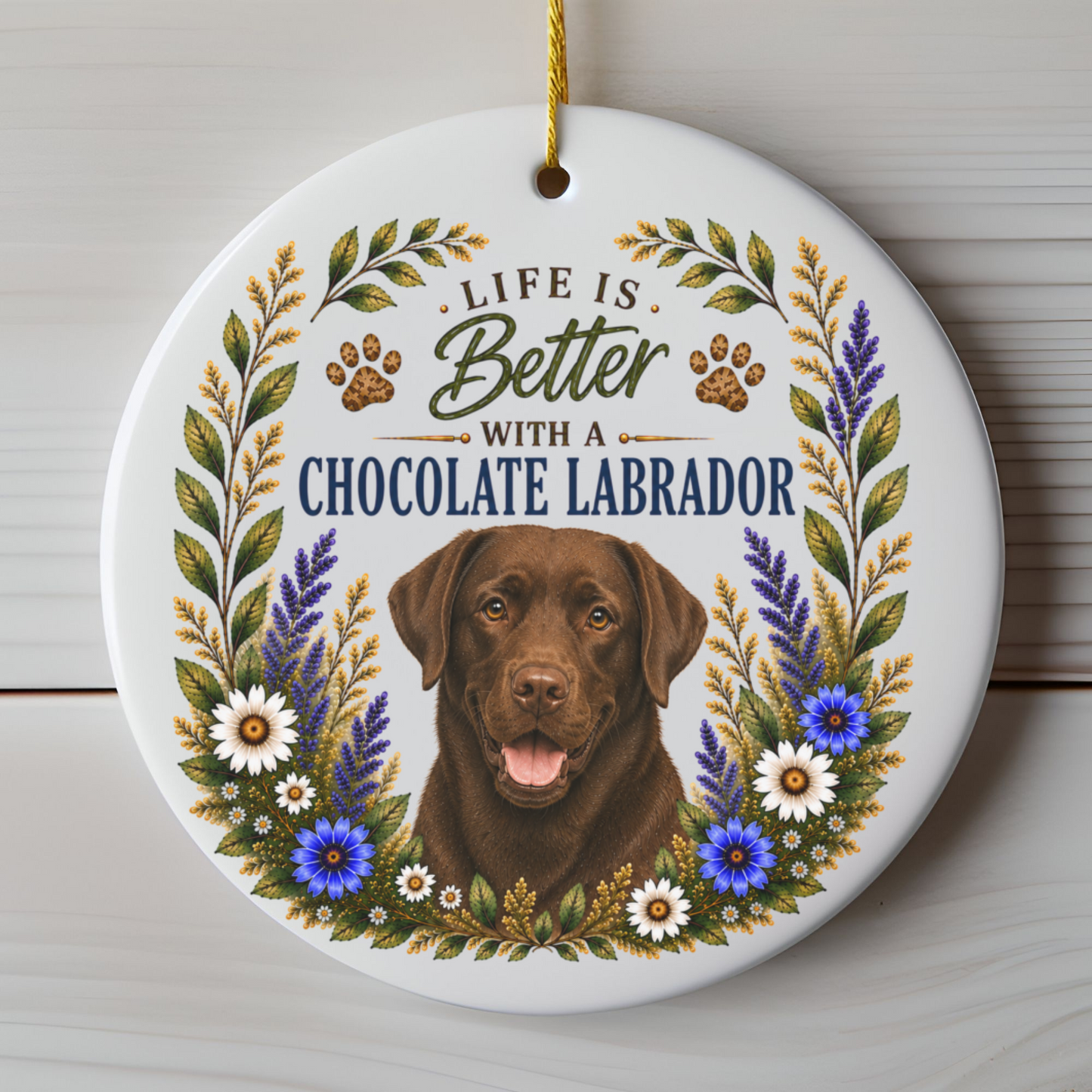 Chocolate Lab Ornament, Labrador Retriever Gift, Chocolate Lab Mom Gift, Dog Lover Keepsake