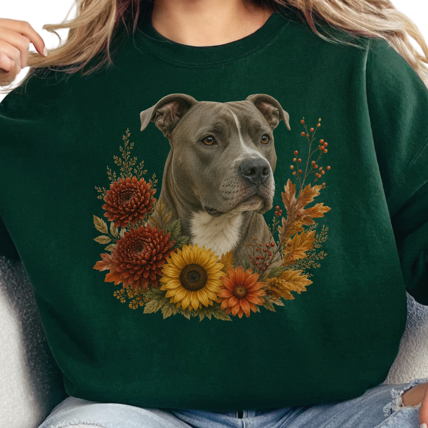 Pitbull Autumn Floral Sweatshirt