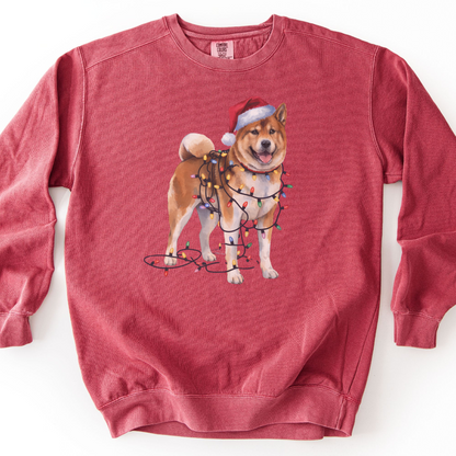 Christmas Akita Dog Sweatshirt, Holiday Lights Akita Mom Apparel