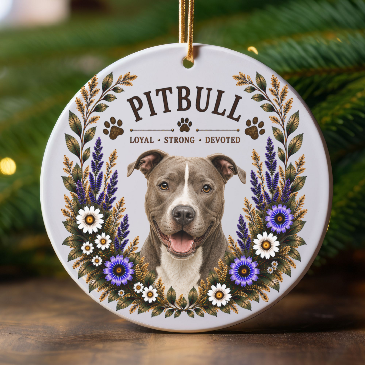 Pit Bull Ornament, Pitbull Lover Gift, Pit Bull Mom Gift, Dog Breed Keepsake