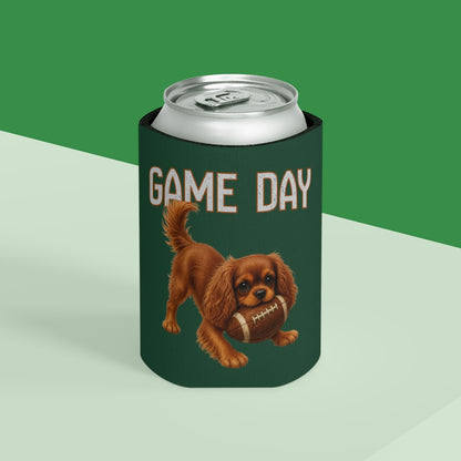 Personalized Ruby Cavalier Game Day Can Cooler, Custom Football Dog Koozie Gift
