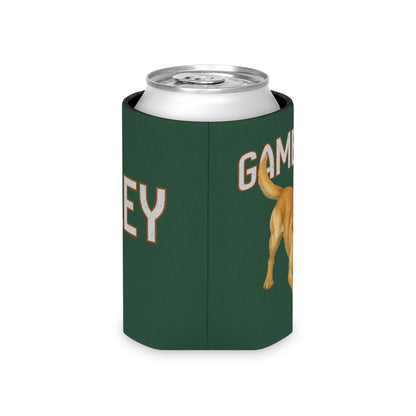 Personalized Yellow Lab Game Day Can Cooler, Custom Football Labrador Koozie Gift
