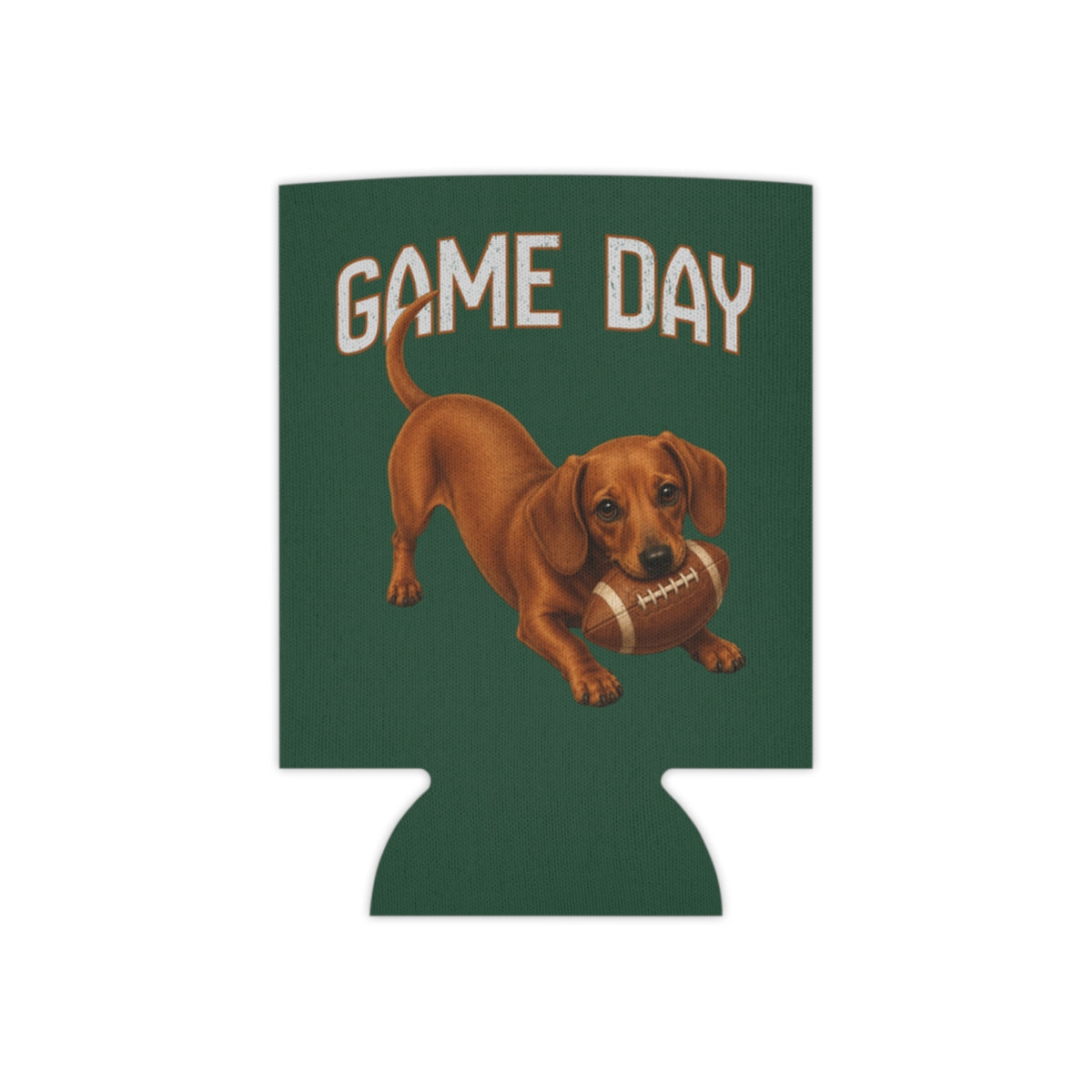 Personalized Red Dachshund Game Day Can Cooler, Custom Football Dog Koozie Gift