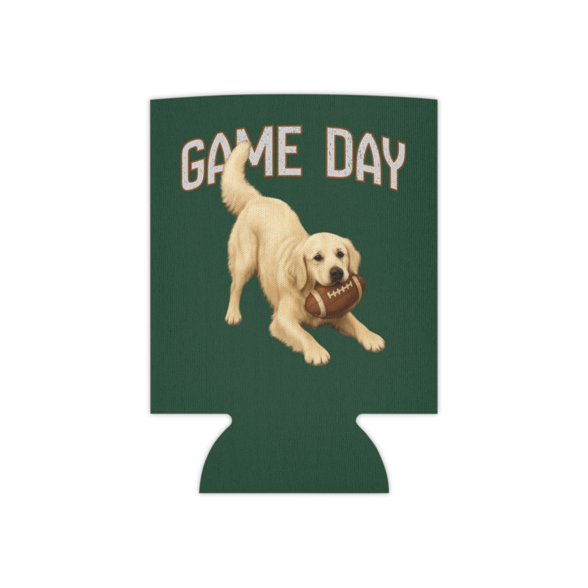 Personalized English Cream Golden Retriever Game Day Can Cooler, Custom Football Dog Koozie