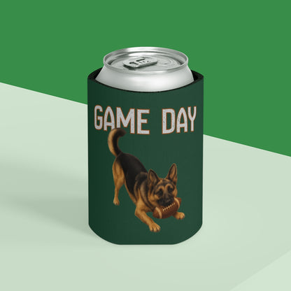 Personalized German Shepherd Game Day Can Cooler, Custom Football Dog Koozie Gift