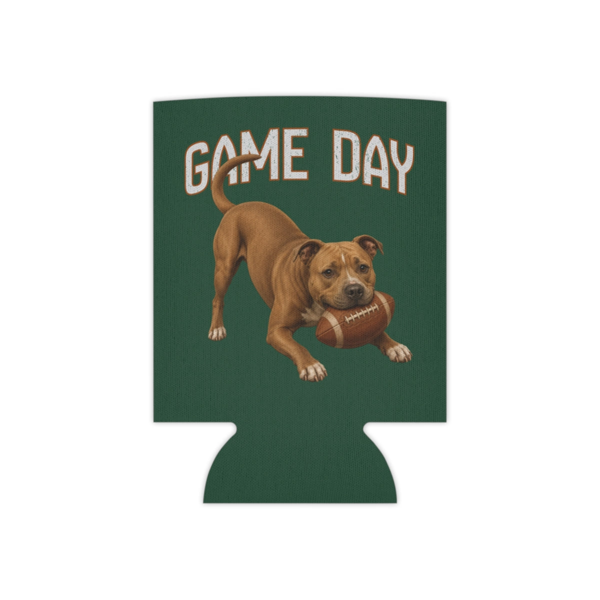 Personalized Pit Bull Game Day Can Cooler, Custom Football Dog Koozie Gift