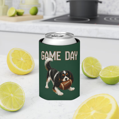 Personalized Tricolor Cavalier Game Day Can Cooler, Custom Football Dog Koozie Gift