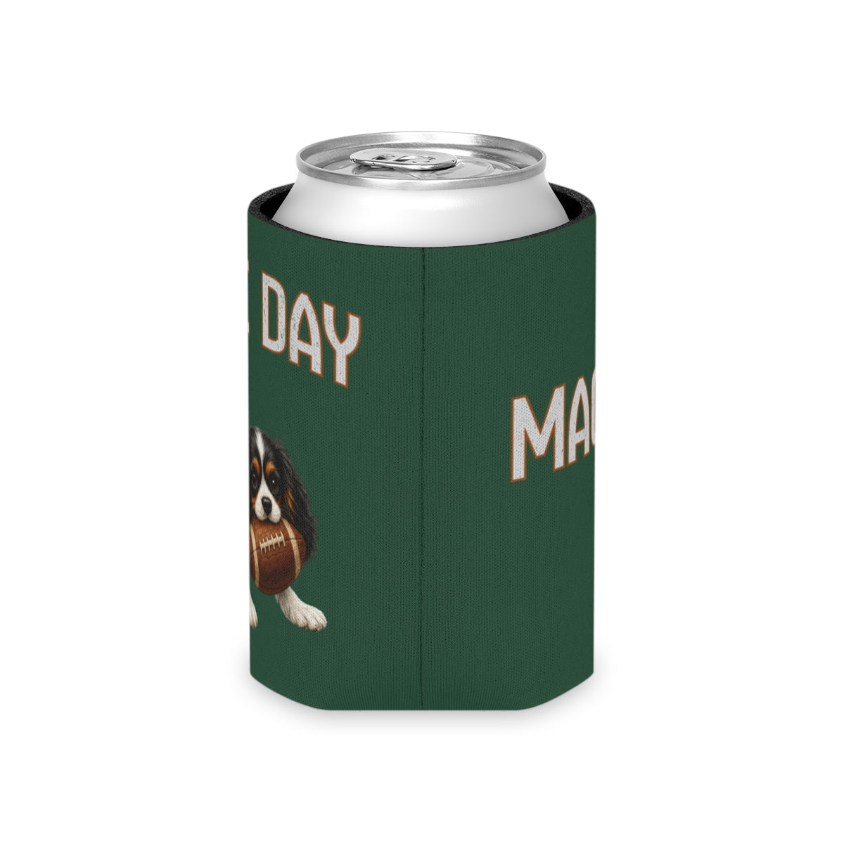Personalized Tricolor Cavalier Game Day Can Cooler, Custom Football Dog Koozie Gift