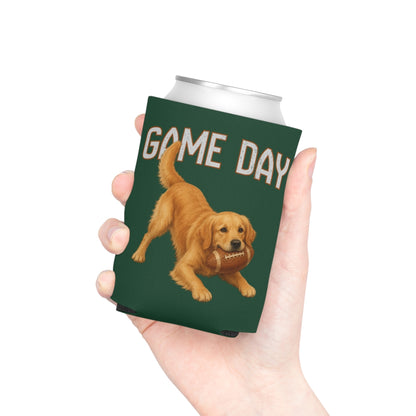 Personalized Golden Retriever Game Day Can Cooler, Custom Football Dog Koozie Gift