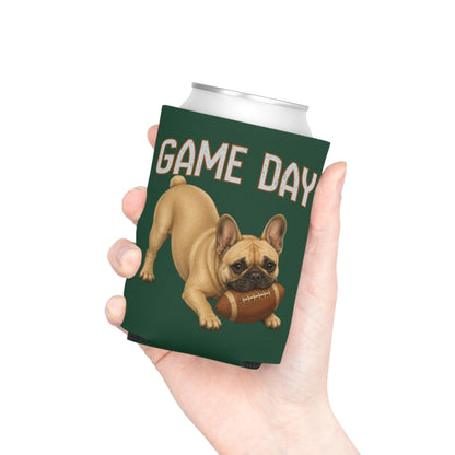 Personalized French Bulldog Game Day Can Cooler, Custom Football Dog Koozie Gift