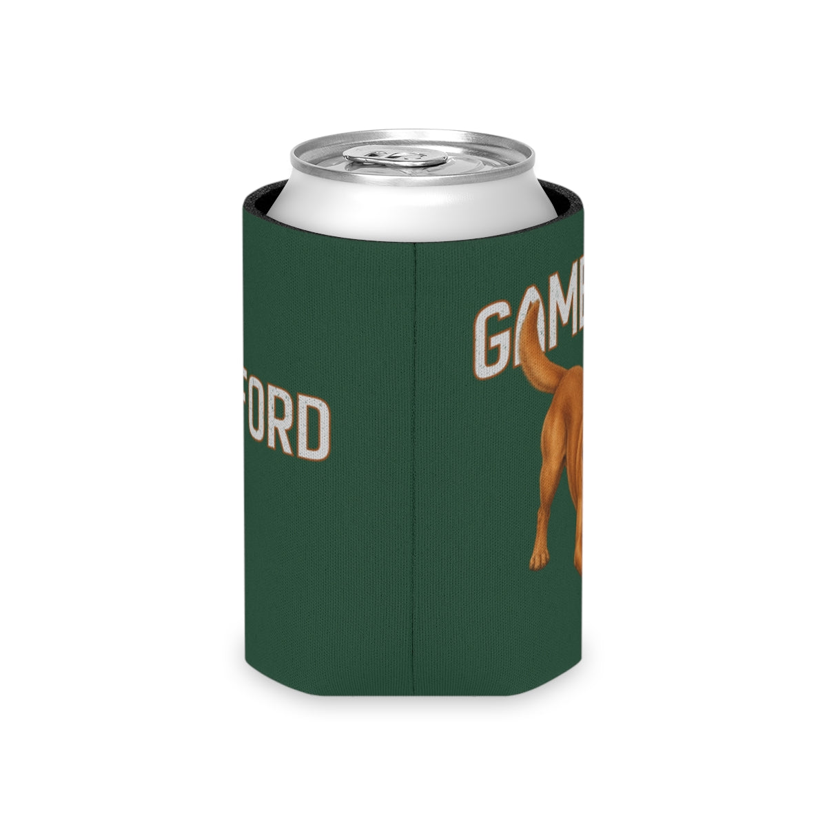 Personalized Fox Red Lab Game Day Can Cooler, Custom Football Labrador Koozie Gift
