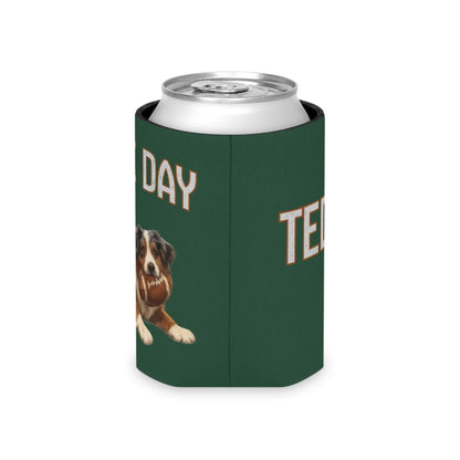Personalized Australian Shepherd Game Day Can Cooler, Custom Football Dog Koozie Gift