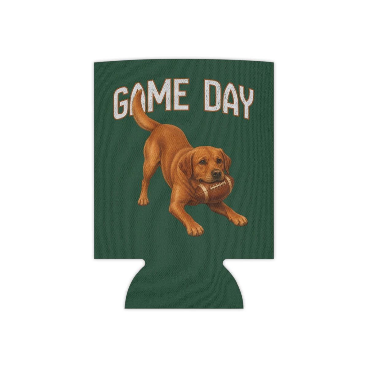 Personalized Fox Red Lab Game Day Can Cooler, Custom Football Labrador Koozie Gift