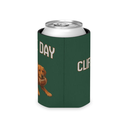 Personalized Fox Red Lab Game Day Can Cooler, Custom Football Labrador Koozie Gift