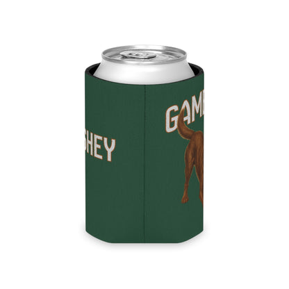 Personalized Chocolate Lab Game Day Can Cooler, Custom Football Labrador Koozie Gift