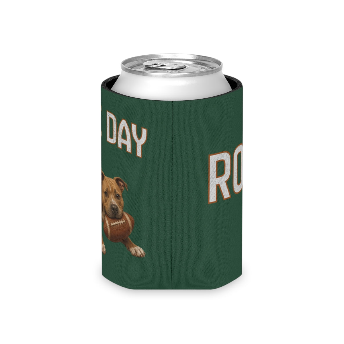Personalized Pit Bull Game Day Can Cooler, Custom Football Dog Koozie Gift