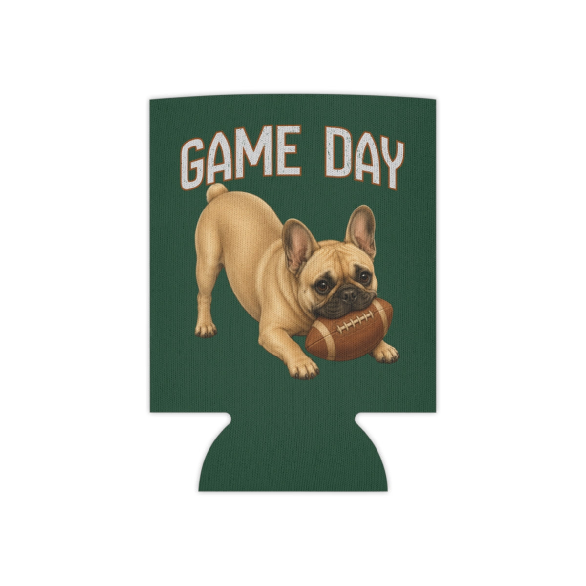 Personalized French Bulldog Game Day Can Cooler, Custom Football Dog Koozie Gift