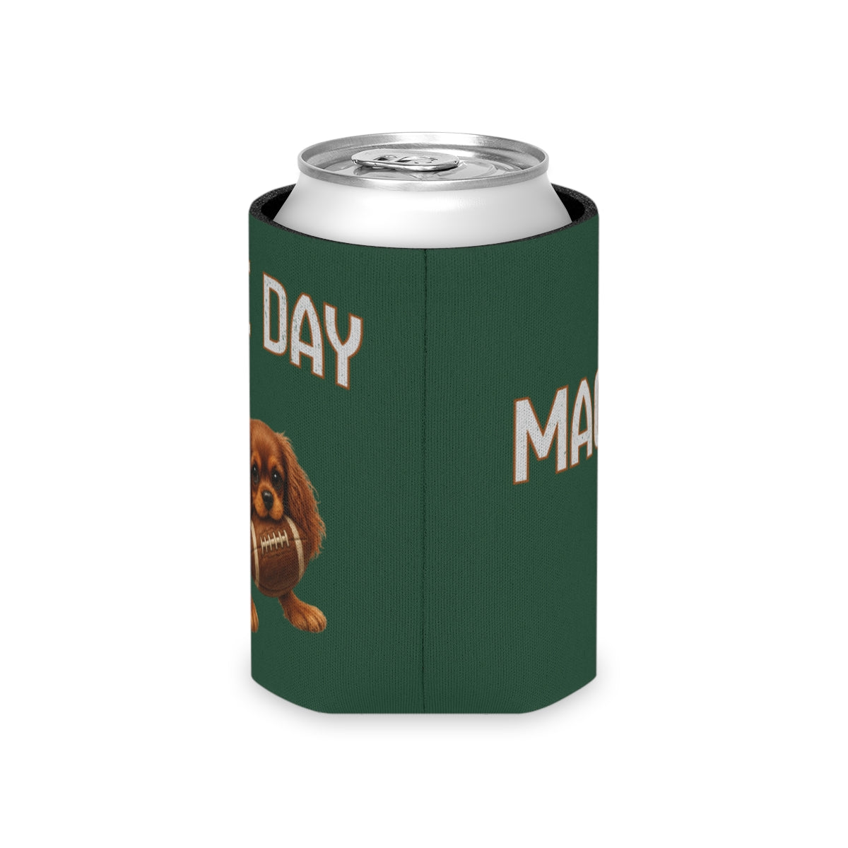 Personalized Ruby Cavalier Game Day Can Cooler, Custom Football Dog Koozie Gift