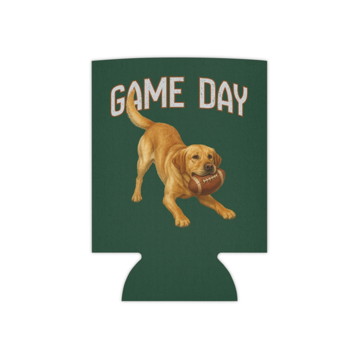 Personalized Yellow Lab Game Day Can Cooler, Custom Football Labrador Koozie Gift