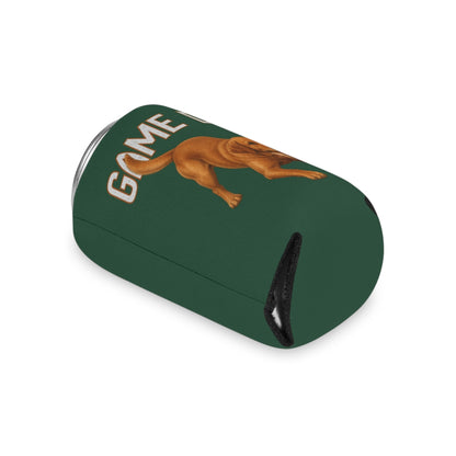 Personalized Fox Red Lab Game Day Can Cooler, Custom Football Labrador Koozie Gift