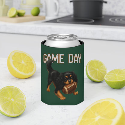 Personalized Black and Tan Cavalier Game Day Can Cooler, Custom Football Dog Koozie