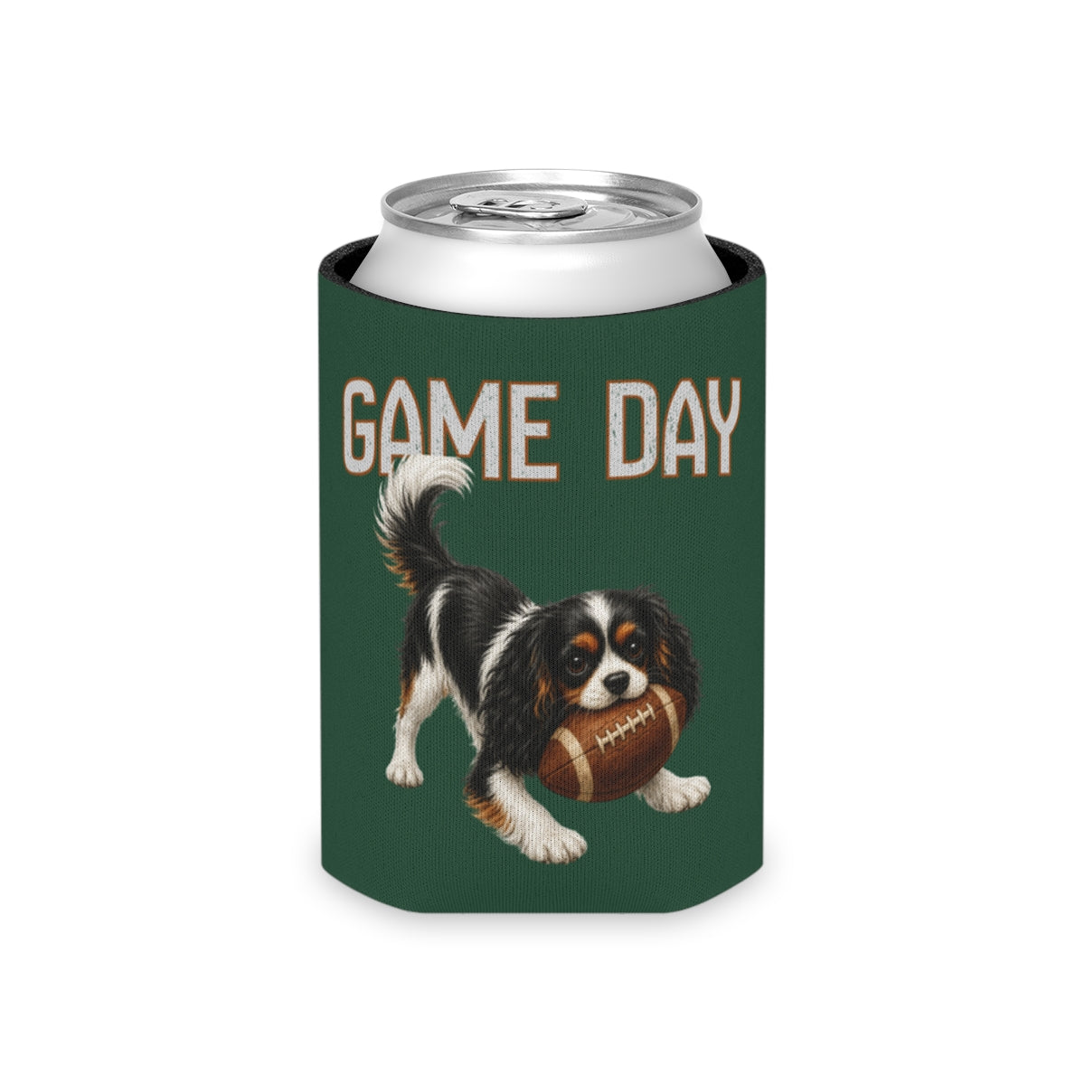 Personalized Tricolor Cavalier Game Day Can Cooler, Custom Football Dog Koozie Gift