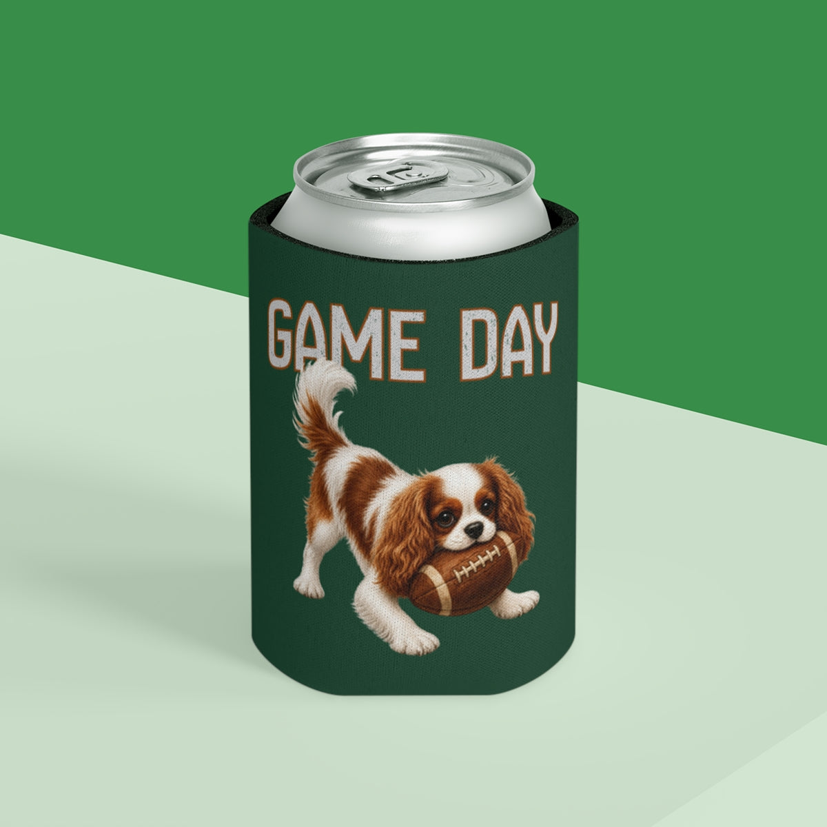 Personalized Blenheim Cavalier Game Day Can Cooler, Custom Football Dog Koozie