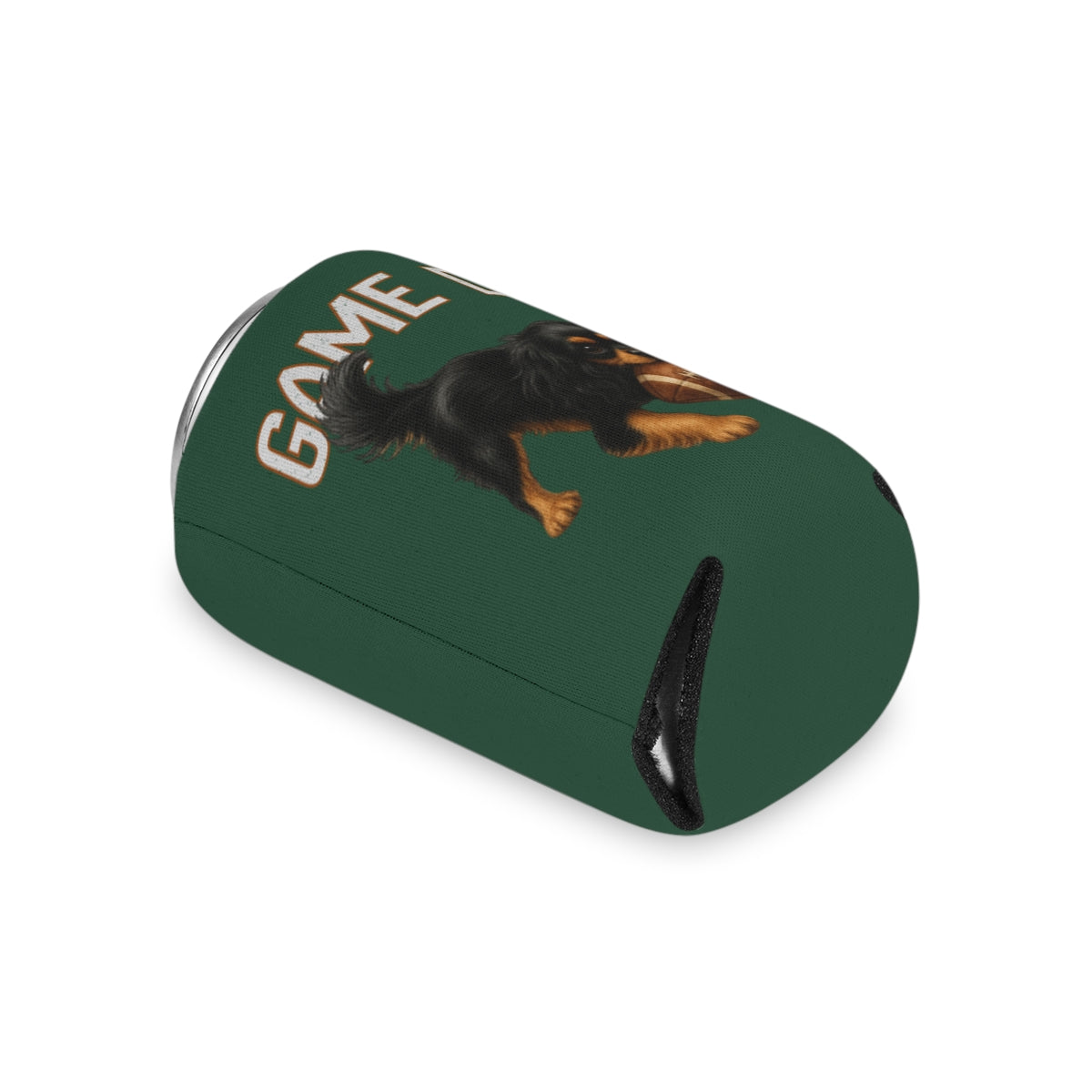 Personalized Black and Tan Cavalier Game Day Can Cooler, Custom Football Dog Koozie
