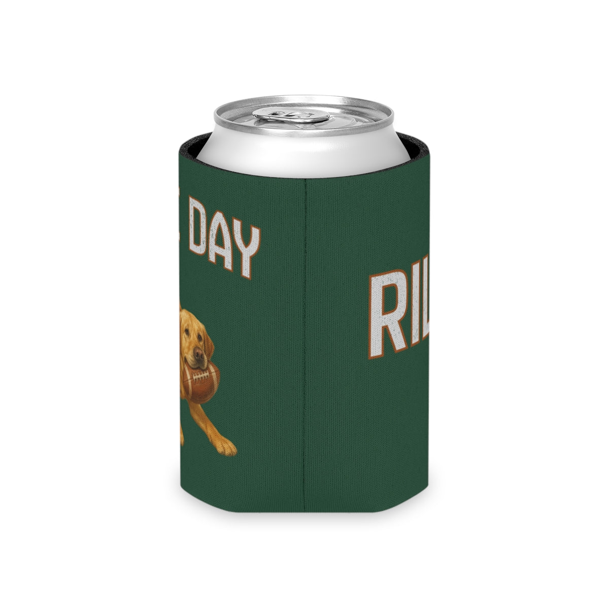 Personalized Yellow Lab Game Day Can Cooler, Custom Football Labrador Koozie Gift