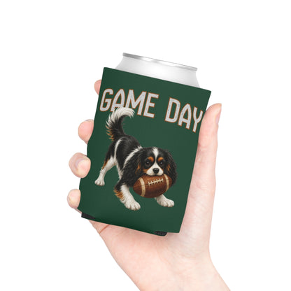 Personalized Tricolor Cavalier Game Day Can Cooler, Custom Football Dog Koozie Gift