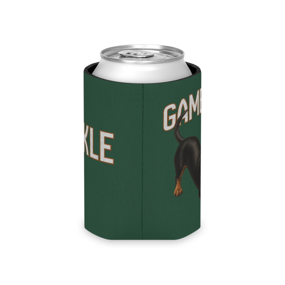 Personalized Black and Tan Dachshund Game Day Can Cooler, Custom Football Dog Koozie
