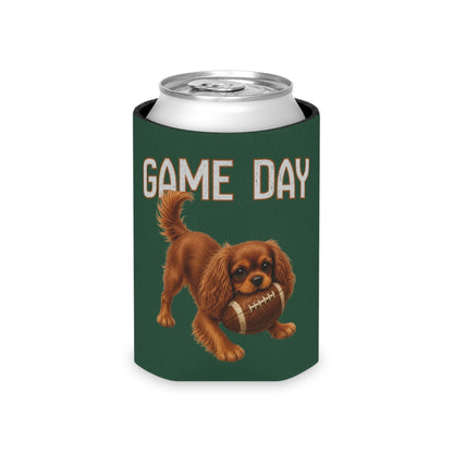 Personalized Ruby Cavalier Game Day Can Cooler, Custom Football Dog Koozie Gift