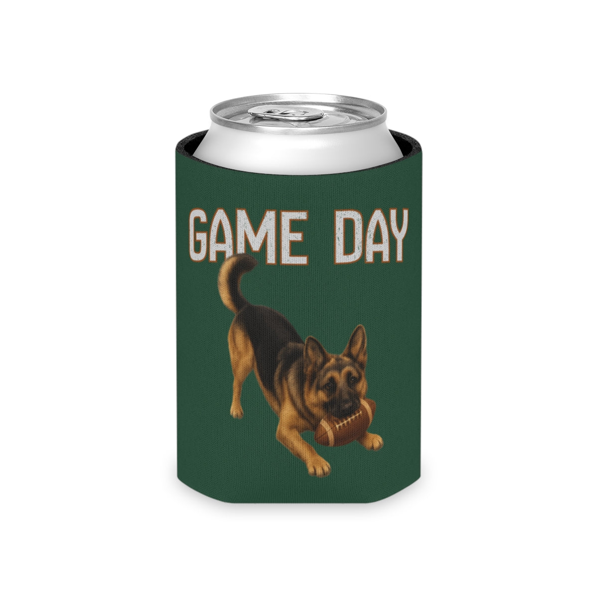 Personalized German Shepherd Game Day Can Cooler, Custom Football Dog Koozie Gift