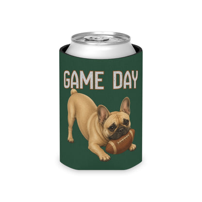 Personalized French Bulldog Game Day Can Cooler, Custom Football Dog Koozie Gift
