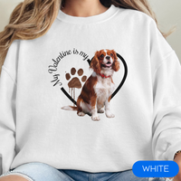 Load image into Gallery viewer, Valentine Cavalier King Charles Spaniel Sweatshirt, Cavalier Spaniel Mom, Valentine Heart Dog, Valentine Dog Sweatshirt, Gift for Dog Lover
