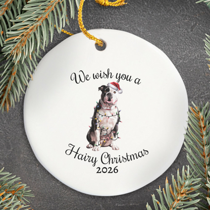 Christmas American Bulldog Ornament, Christmas Lights Dog Keepsake, Christmas Dog, American Bulldog Mom, Gift For Dog Lover