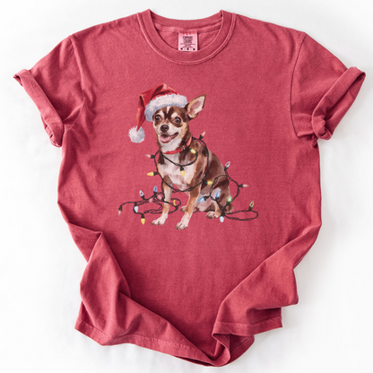 Christmas Chihuahua Shirt, Christmas Lights Dog Tee, Christmas Dog Tee, Chihuahua Mom Tshirt, Gift for Dog Lover, Chihuahua