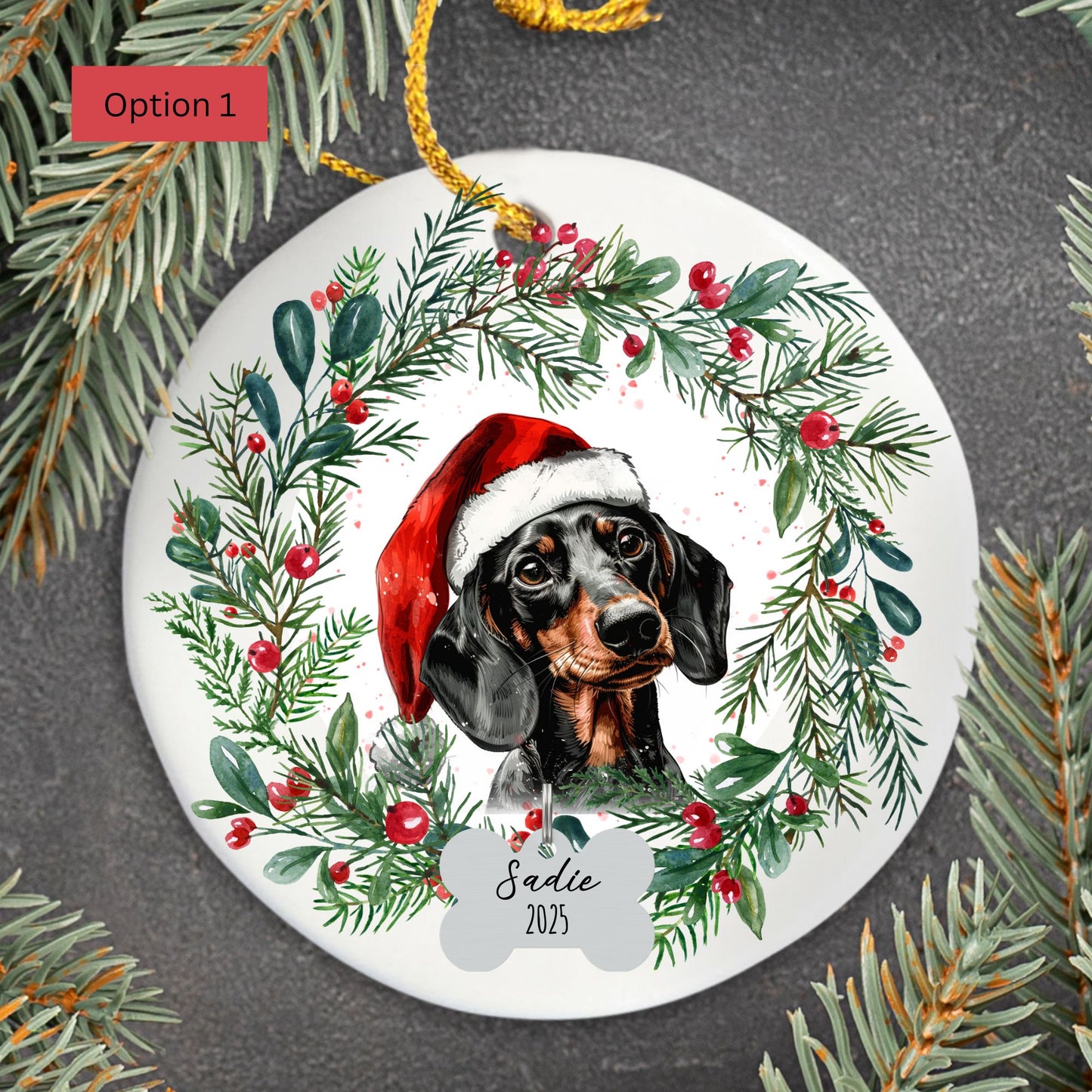 Personalized Dachshund Christmas Ornament