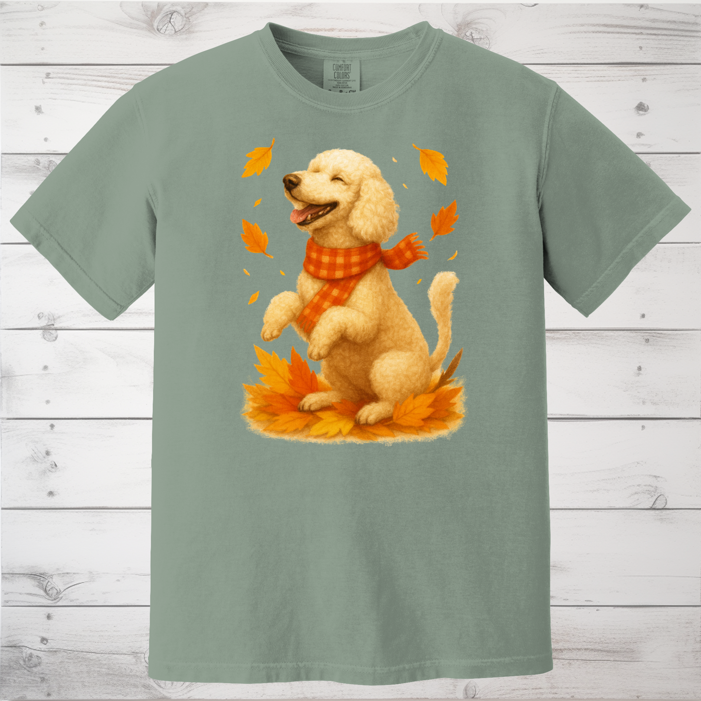 Poodle Autumn Shirt, Cozy Poodle Sweatshirt, Fall Dog Lover Apparel, Poodle Leaves Gift, Cute Dog Clothing, Autumn Vibes Sweatshirt