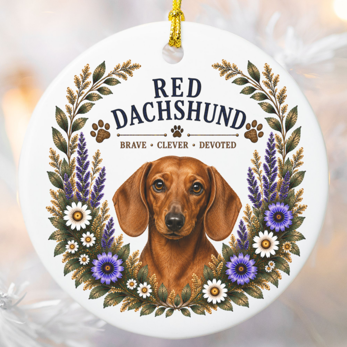 Red Dachshund Ornament, Dachshund Lover Gift, Doxie Mom Gift, Wiener Dog Keepsake