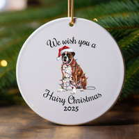 Load image into Gallery viewer, Christmas Boxer Ornament, Christmas Lights Dog Keepsake
