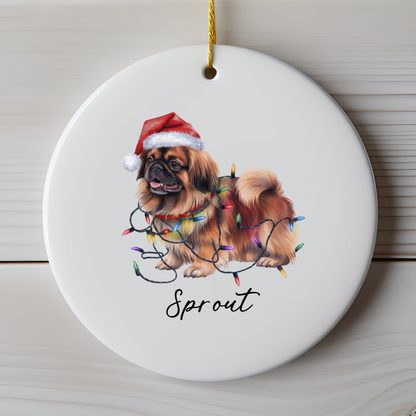 Pekingese Ornament, Personalized Dog Keepsake